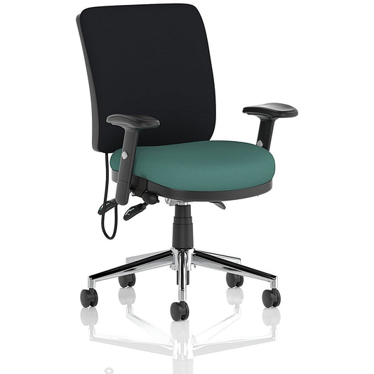 Chiro Medium Black Back Chair, Height Adjustable Arms, Quest Kelp Easy2Order : KCUP2710