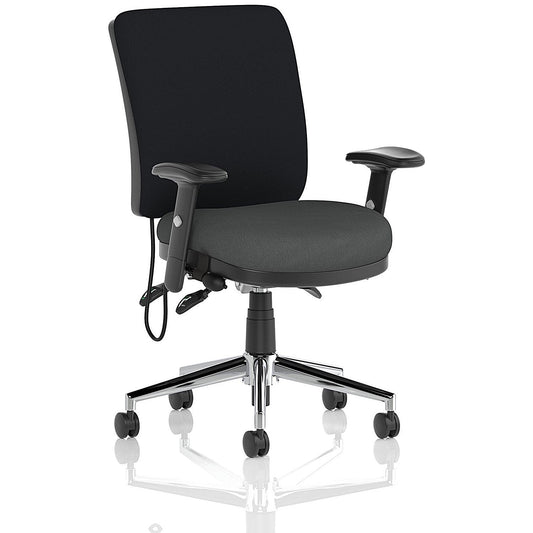 Chiro Medium Black Back Chair, Height Adjustable Arms, Quest Mussel Easy2Order : KCUP2712