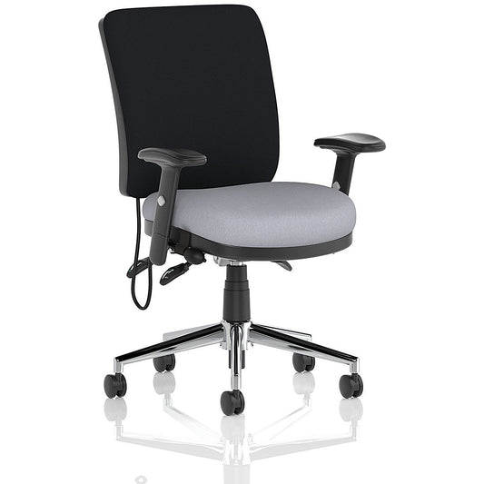Chiro Medium Black Back Chair, Height Adjustable Arms, Quest Shell Easy2Order : KCUP2714