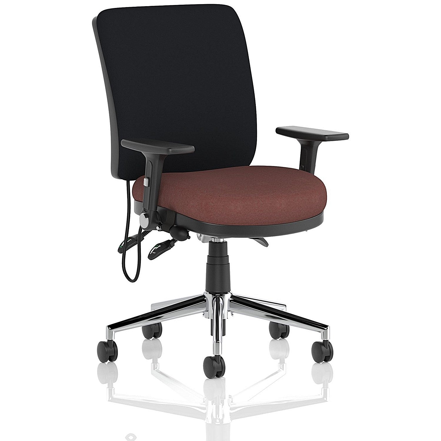 Chiro Medium Black Back Chair, Folding Arms, Rivet Forge Easy2Order : KCUP2729