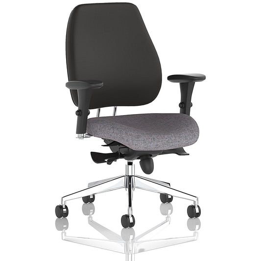 Chiro Plus High Black Back Chair, Height Adjustable Arms, Rivet Fuse Easy2Order : KCUP2754