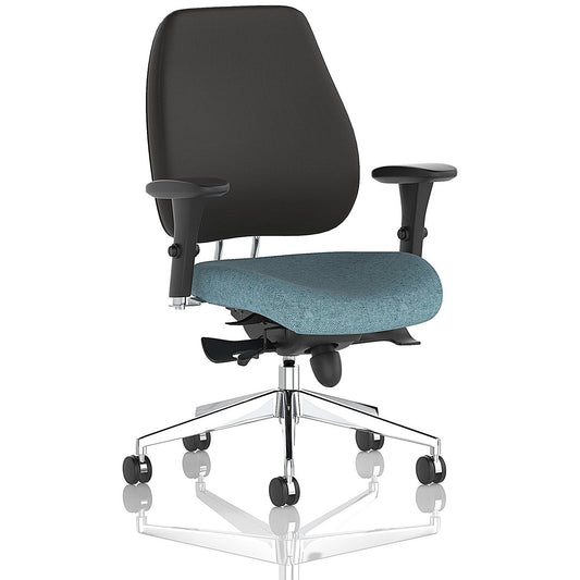 Chiro Plus High Black Back Chair, Height Adjustable Arms, Rivet Quench Easy2Order : KCUP2755