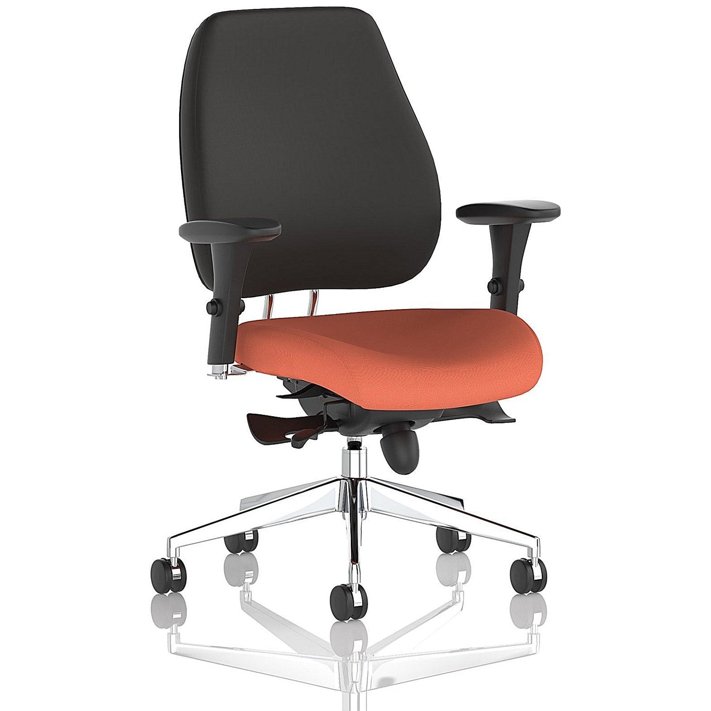 Chiro Plus High Black Back Chair, Height Adjustable Arms, Quest Crab Easy2Order : KCUP2757