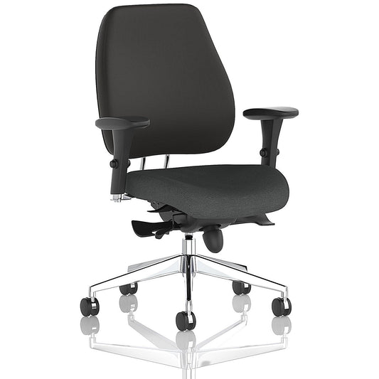 Chiro Plus High Black Back Chair, Height Adjustable Arms, Quest Mussel Easy2Order : KCUP2760