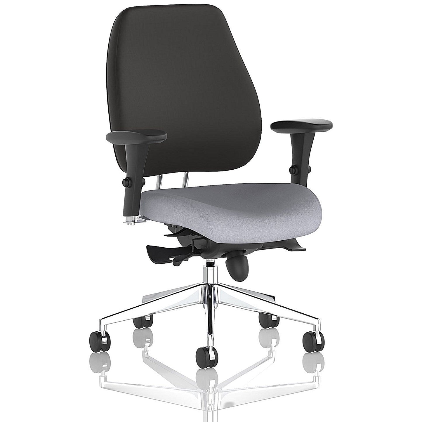 Chiro Plus High Black Back Chair, Height Adjustable Arms, Quest Shell Easy2Order : KCUP2762