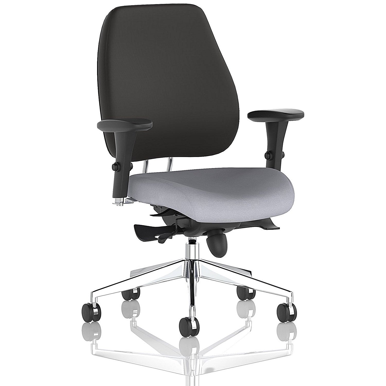 Chiro Plus High Black Back Chair, Height Adjustable Arms, Quest Shell Easy2Order : KCUP2762