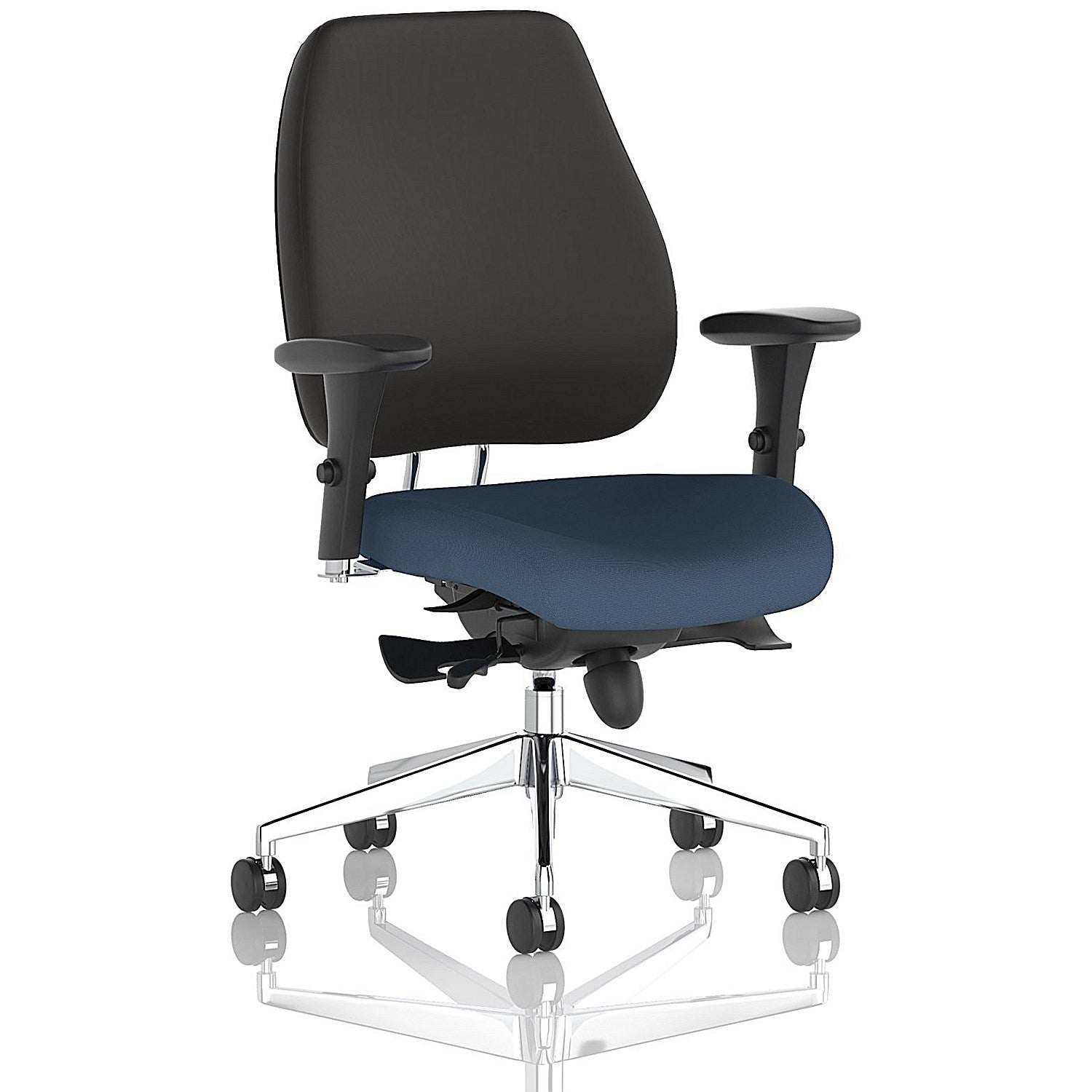 Chiro Plus High Black Back Chair, Height Adjustable Arms, Quest Whelk Easy2Order : KCUP2764