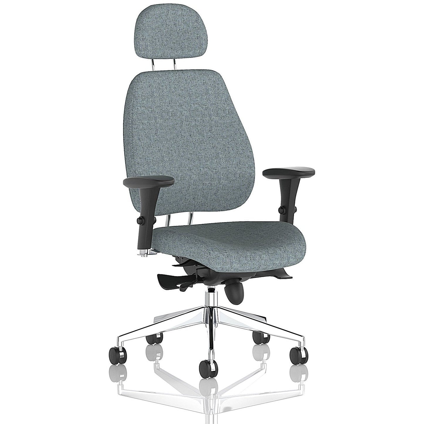 Chiro Plus High Back Chair With Headrest, Height Adjustable Arms, Rivet Tensile Easy2Order : KCUP2768