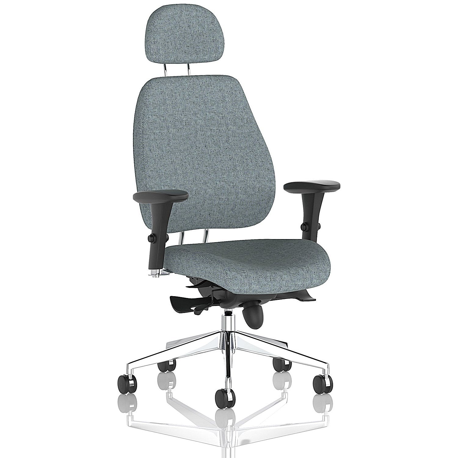 Chiro Plus High Back Chair With Headrest, Height Adjustable Arms, Rivet Tensile Easy2Order : KCUP2768