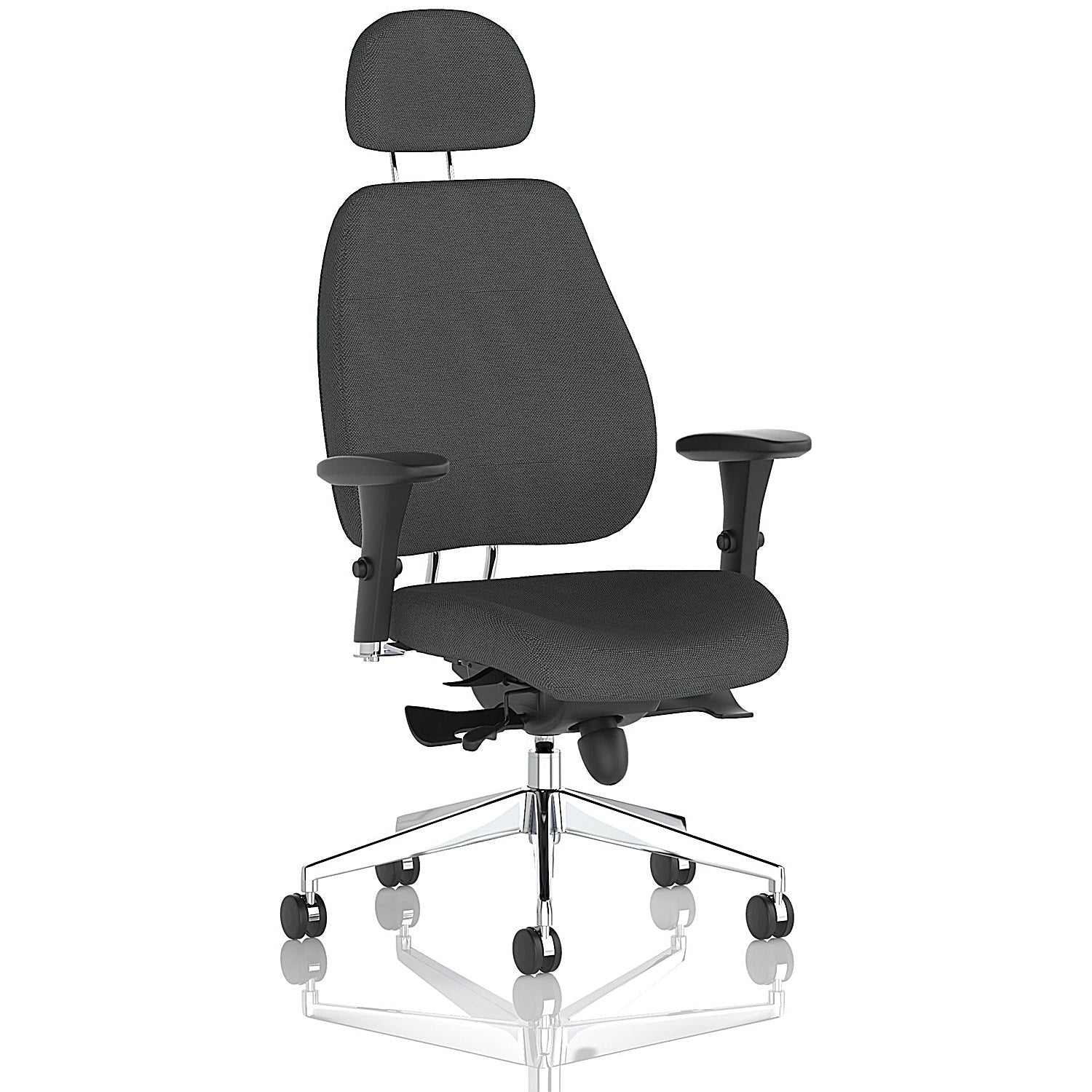 Chiro Plus High Back Chair With Headrest, Height Adjustable Arms, Quest Mussel Easy2Order : KCUP2772