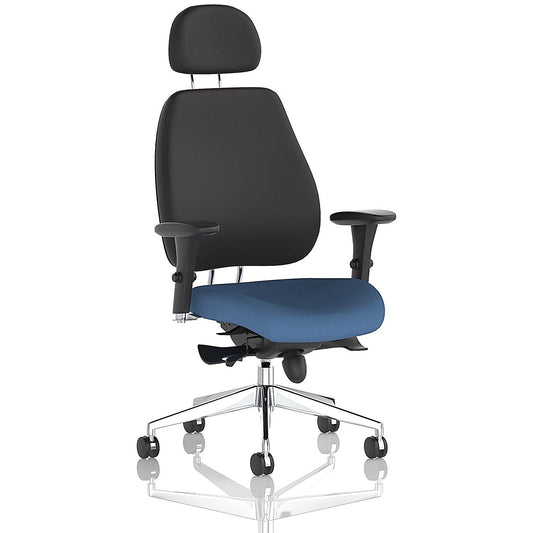 Chiro Plus High Black Back Chair With Headrest, Height Adjustable Arms, Quest Limpet Easy2Order : KCUP2783