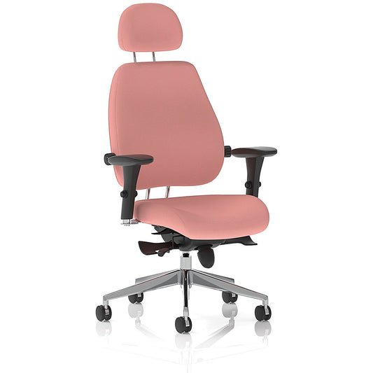 Chiro Plus High Back Chair With Headrest, Height Adjustable Arms, Quest Shrimp Easy2Order : KCUP2799