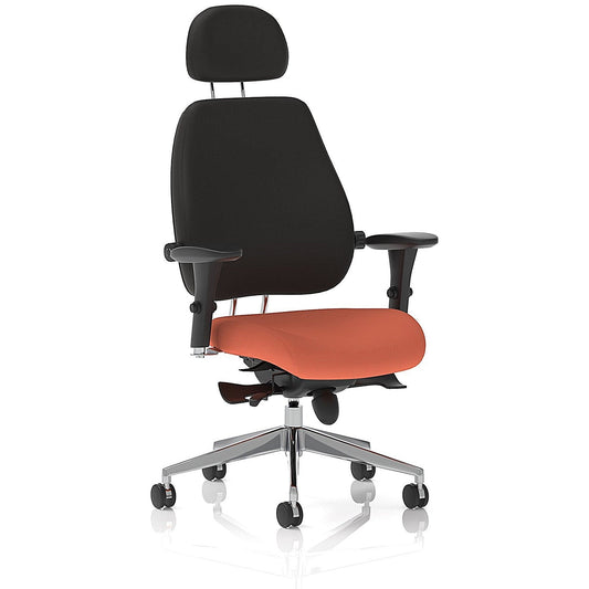Chiro Plus High Black Back Chair With Headrest, Height Adjustable Arms, Quest Crab Easy2Order : KCUP2805
