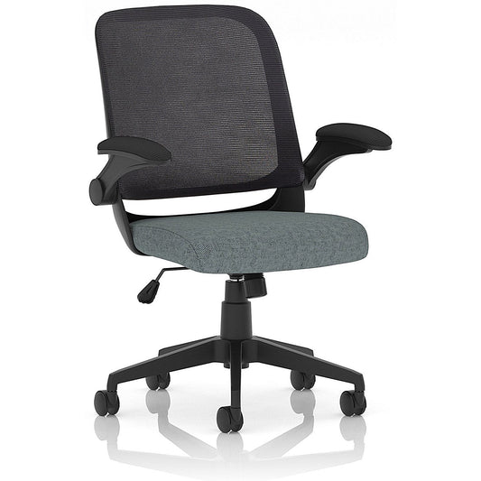 Crew Task Mesh Back Operator Chair, Folding Arms, Rivet Tensile Easy2Order : KCUP2816