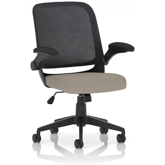 Crew Task Mesh Back Operator Chair, Folding Arms, Quest Salt Easy2Order : KCUP2821