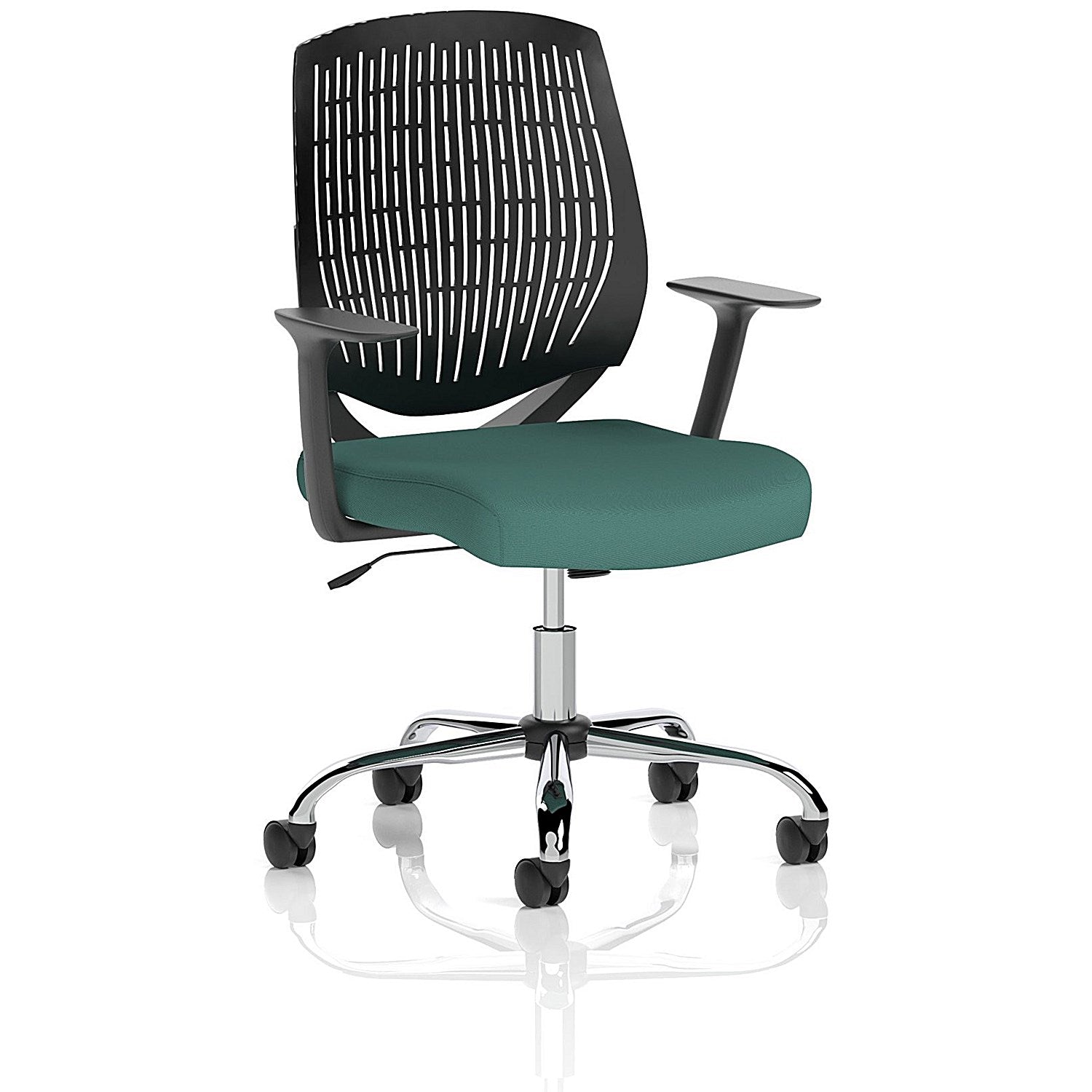 Dura Black Back Operator Chair, Fixed Height Arms, Quest Kelp Easy2Order : KCUP2830
