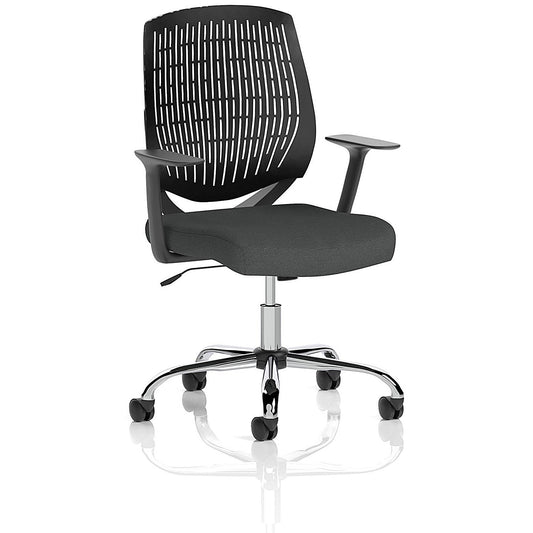Dura Black Back Operator Chair, Fixed Height Arms, Quest Mussel Easy2Order : KCUP2832