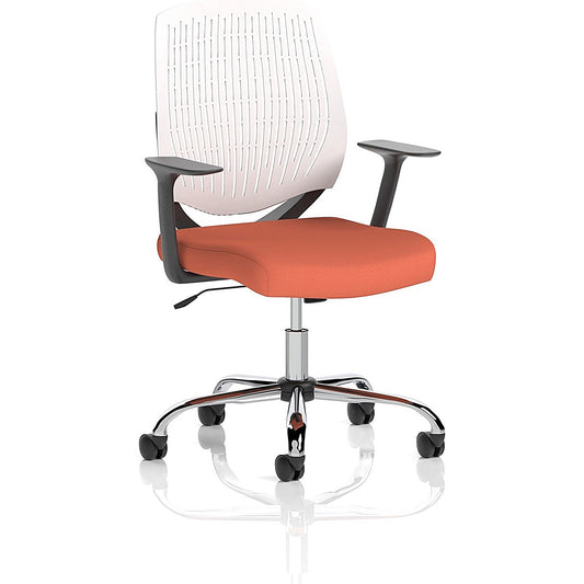Dura White Back Operator Chair, Fixed Height Arms, Quest Crab Easy2Order : KCUP2841