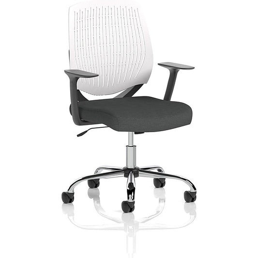 Dura White Back Operator Chair, Fixed Height Arms, Quest Mussel Easy2Order : KCUP2844