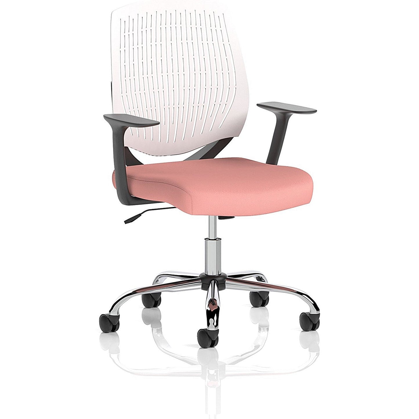 Dura White Back Operator Chair, Fixed Height Arms, Quest Shrimp Easy2Order : KCUP2847