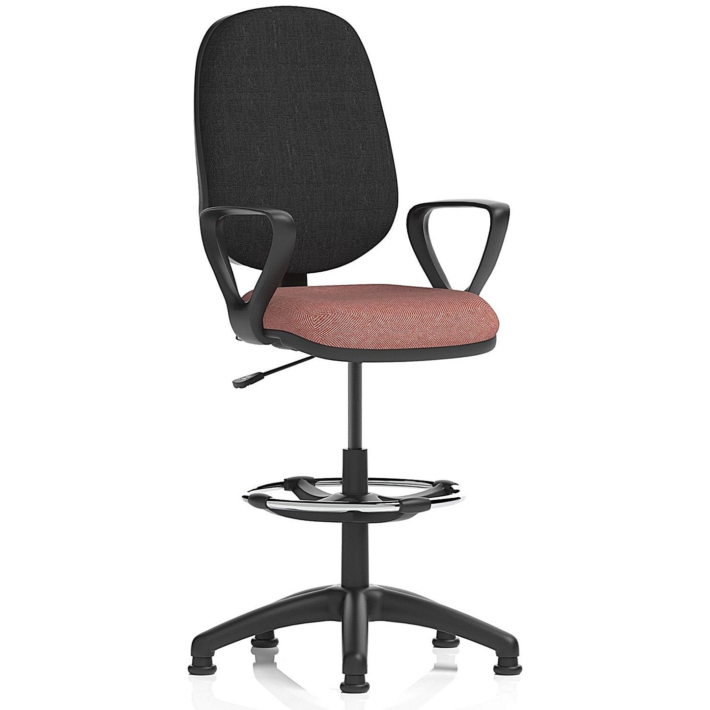 Eclipse Plus I Black Back High Rise Operator Chair, Fixed Height Arms, Rivet Forge Easy2Order : KCUP2981