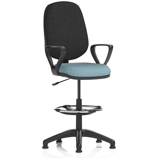 Eclipse Plus I Black Back High Rise Operator Chair, Fixed Height Arms, Rivet Quench Easy2Order : KCUP2983