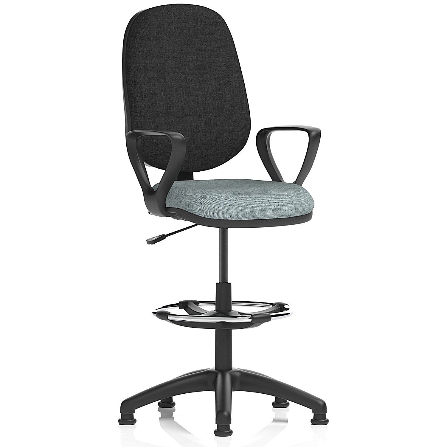 Eclipse Plus I Black Back High Rise Operator Chair, Fixed Height Arms, Rivet Tensile Easy2Order : KCUP2984