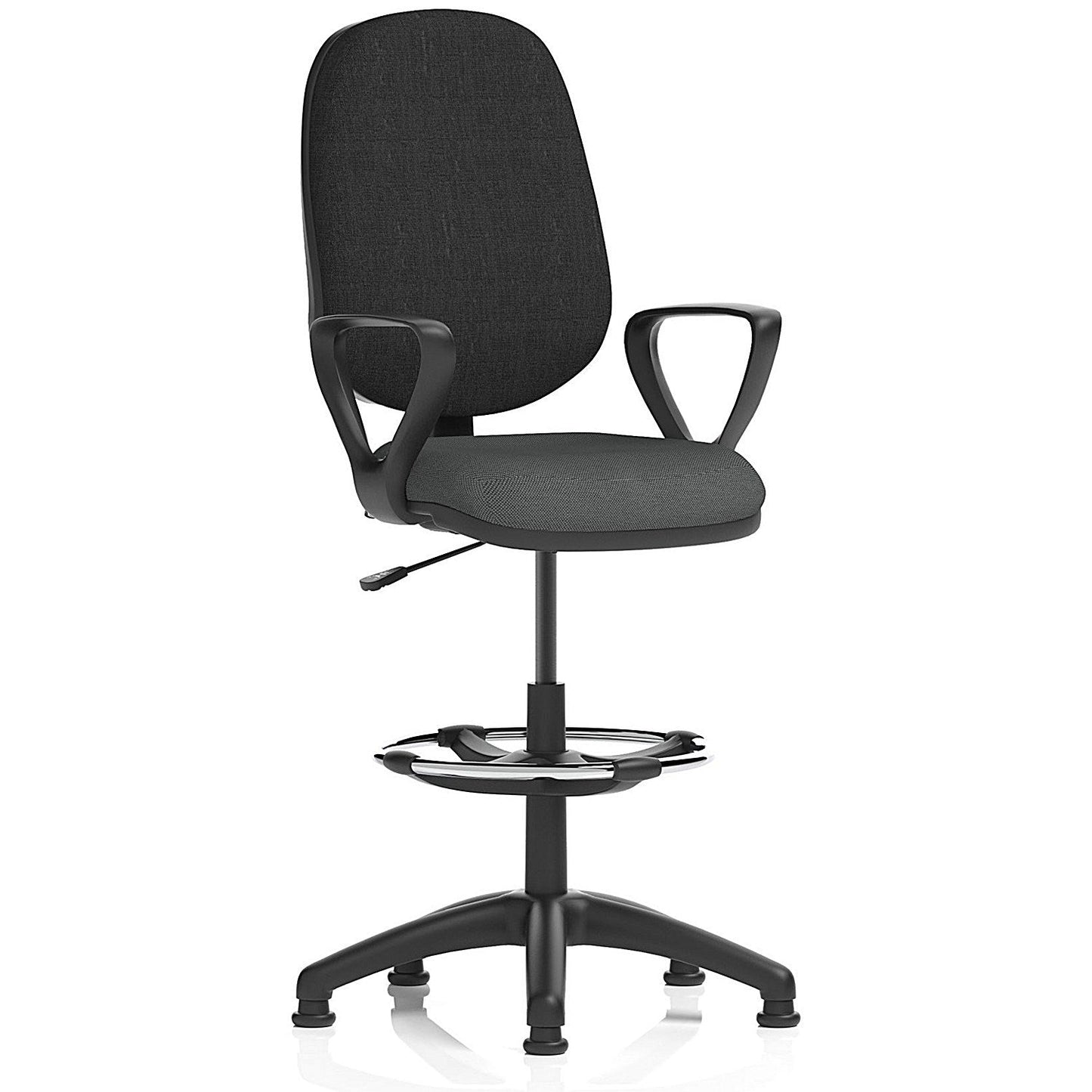 Eclipse Plus I Black Back High Rise Operator Chair, Fixed Height Arms, Quest Mussel Easy2Order : KCUP2988