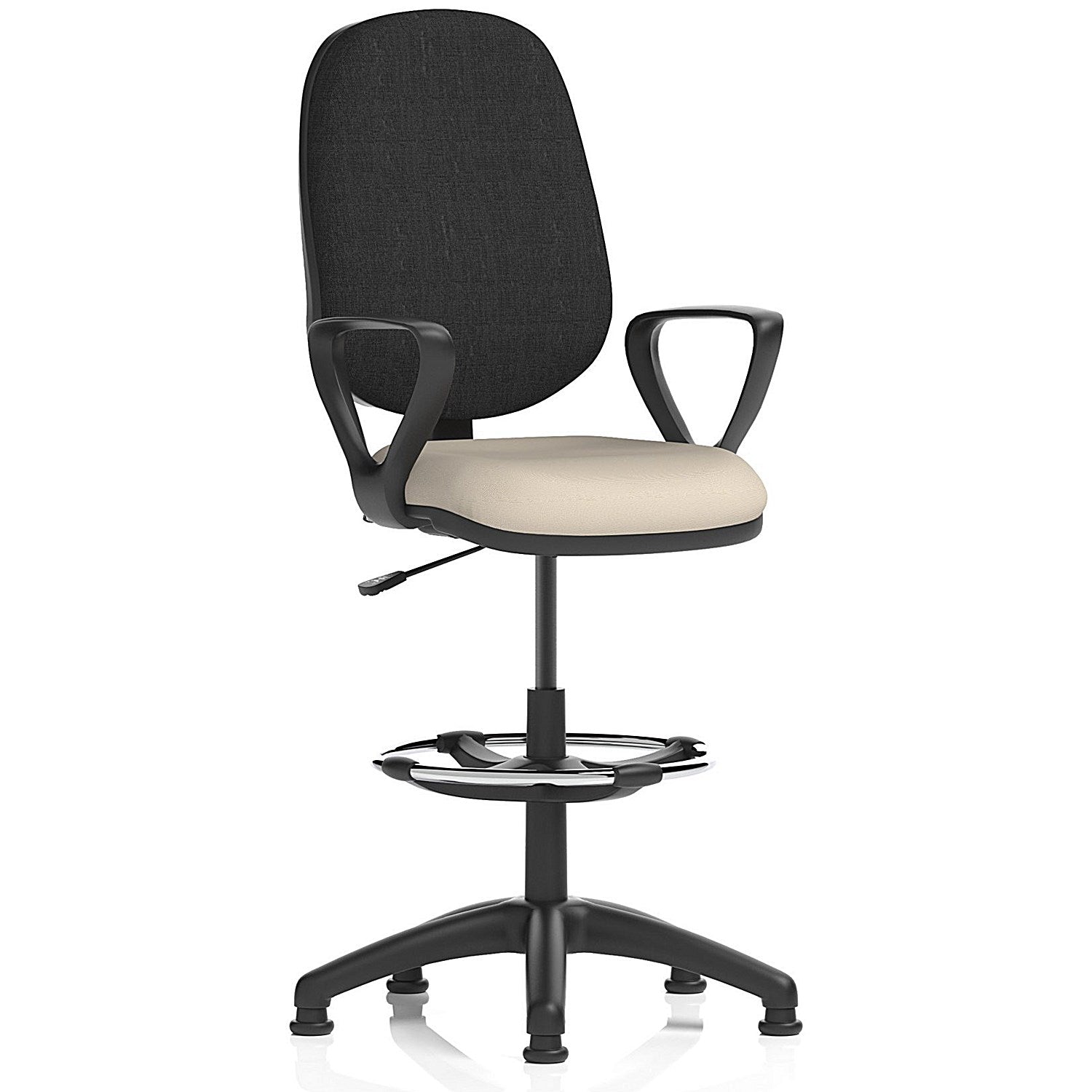 Eclipse Plus I Black Back High Rise Operator Chair, Fixed Height Arms, Quest Salt Easy2Order : KCUP2989