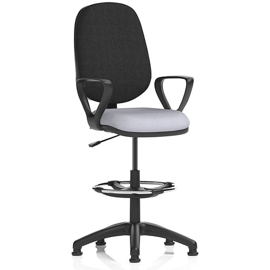 Eclipse Plus I Black Back High Rise Operator Chair, Fixed Height Arms, Quest Shell Easy2Order : KCUP2990