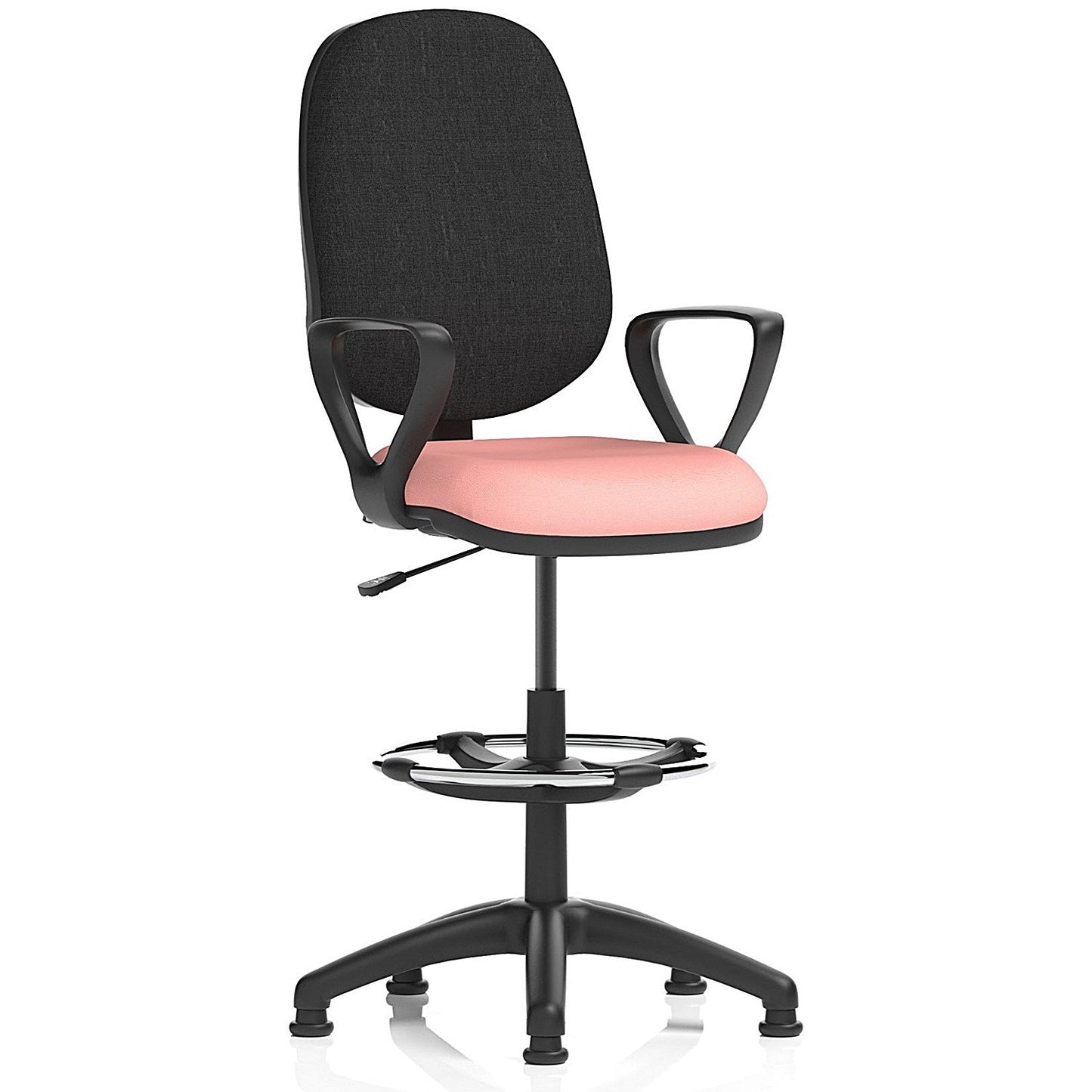 Eclipse Plus I Black Back High Rise Operator Chair, Fixed Height Arms, Quest Shrimp Easy2Order : KCUP2991