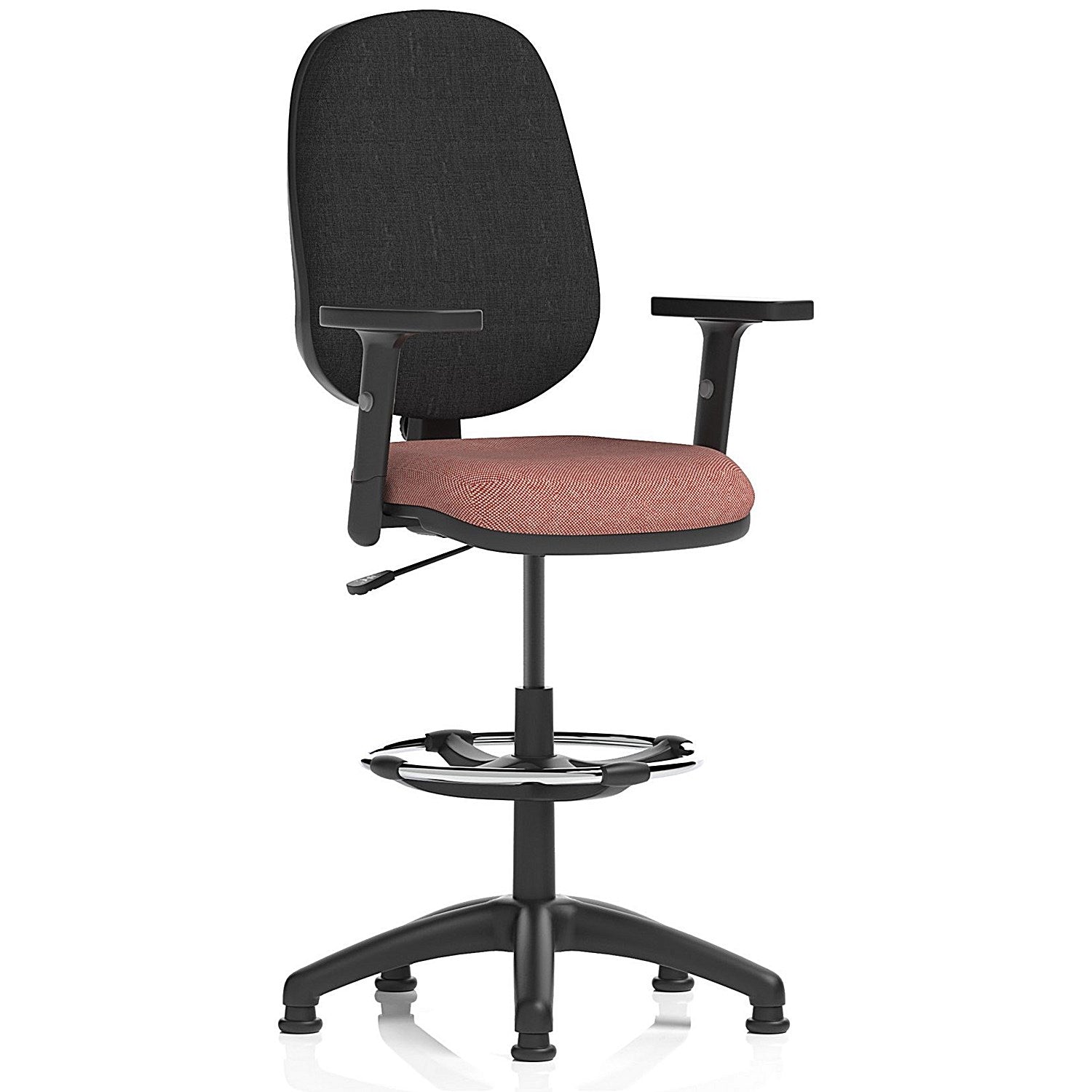 Eclipse Plus I Black Back High Rise Operator Chair, Height Adjustable Arms, Rivet Forge Easy2Order : KCUP3005