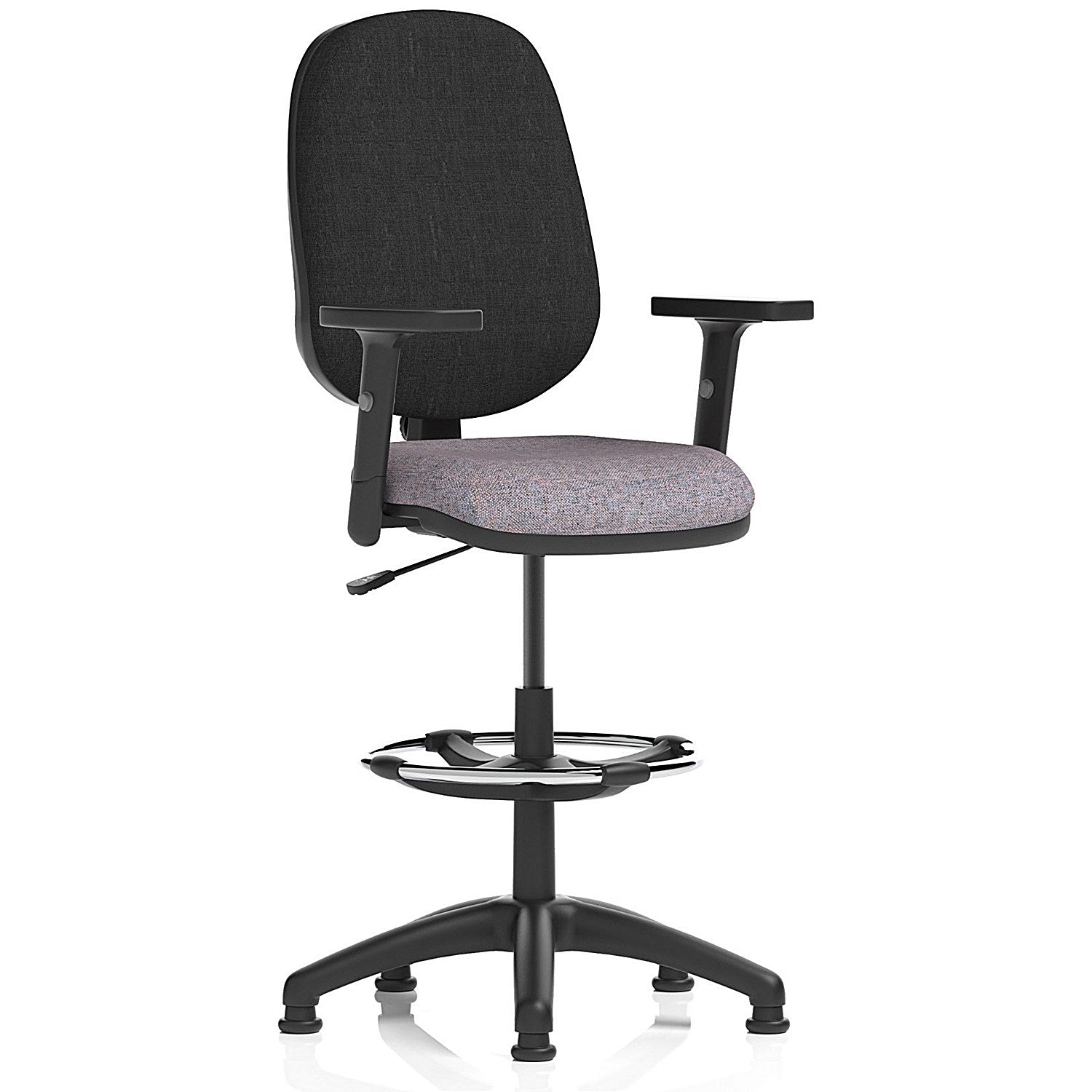 Eclipse Plus I Black Back High Rise Operator Chair, Height Adjustable Arms, Rivet Fuse Easy2Order : KCUP3006
