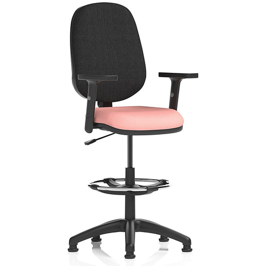 Eclipse Plus I Black Back High Rise Operator Chair, Height Adjustable Arms, Quest Shrimp Easy2Order : KCUP3015