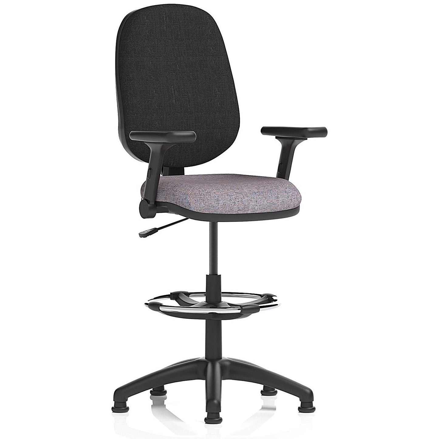 Eclipse Plus I Black Back High Rise Operator Chair, Folding Arms, Rivet Fuse Easy2Order : KCUP3030