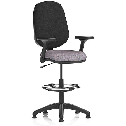 Eclipse Plus I Black Back High Rise Operator Chair, Folding Arms, Rivet Fuse Easy2Order : KCUP3030