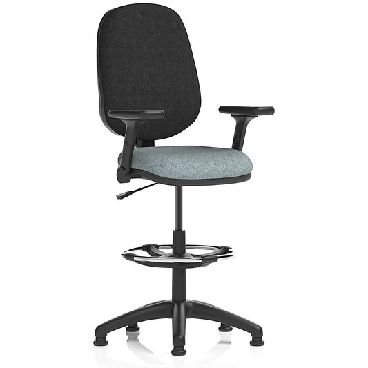 Eclipse Plus I Black Back High Rise Operator Chair, Folding Arms, Rivet Tensile Easy2Order : KCUP3032