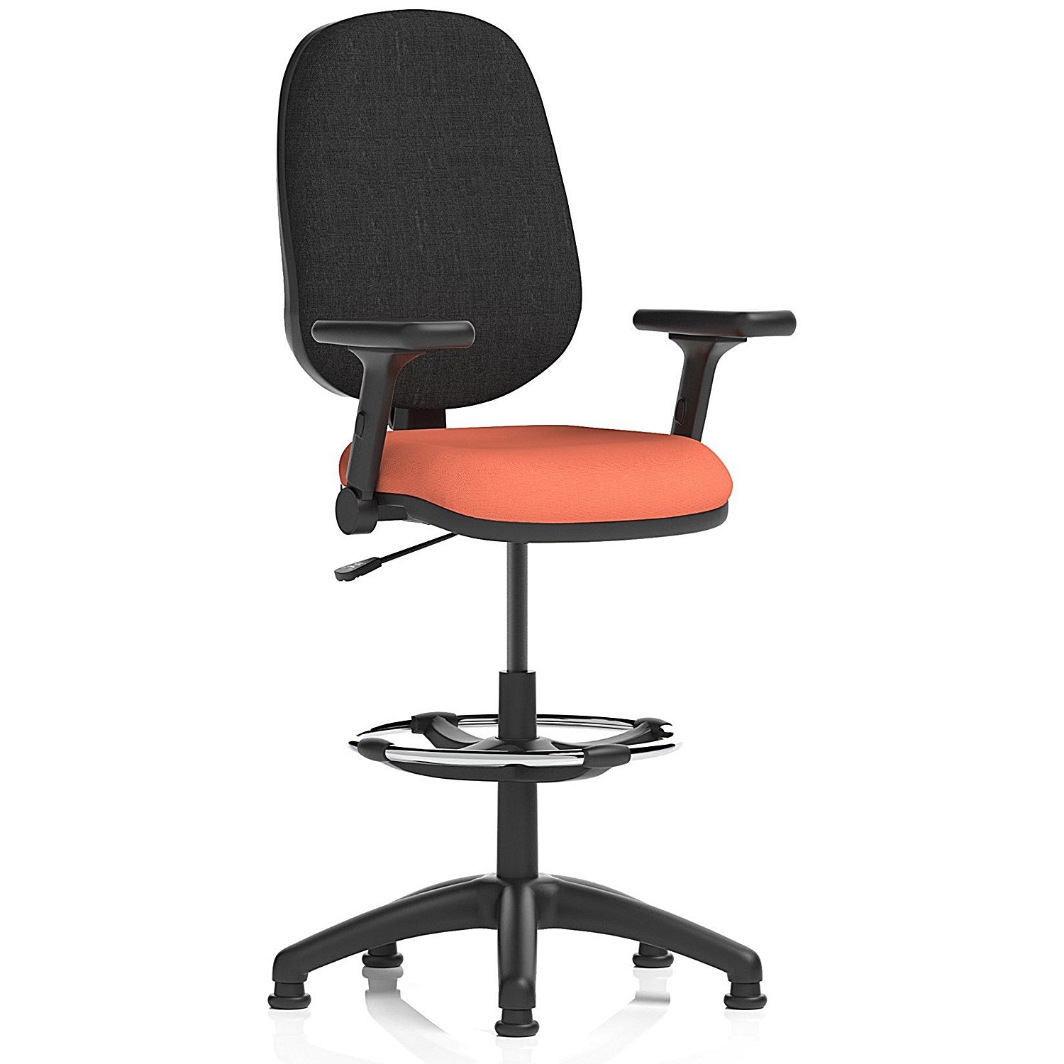 Eclipse Plus I Black Back High Rise Operator Chair, Folding Arms, Quest Crab Easy2Order : KCUP3033