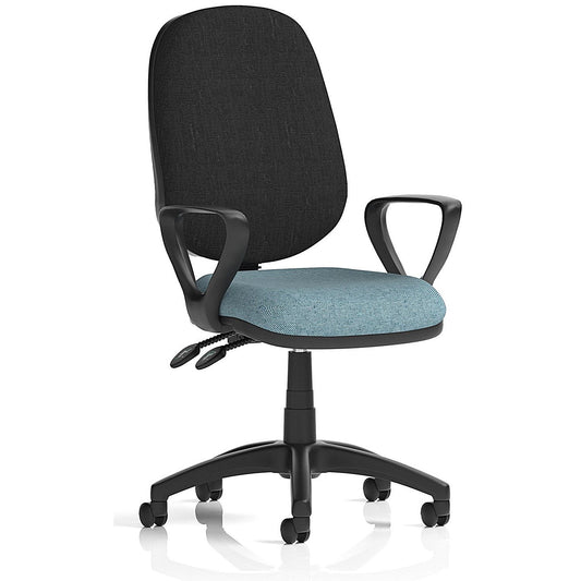 Eclipse Plus II Black Back Lever Task Operator Chair, Fixed Height Arms, Rivet Quench Easy2Order : KCUP3079