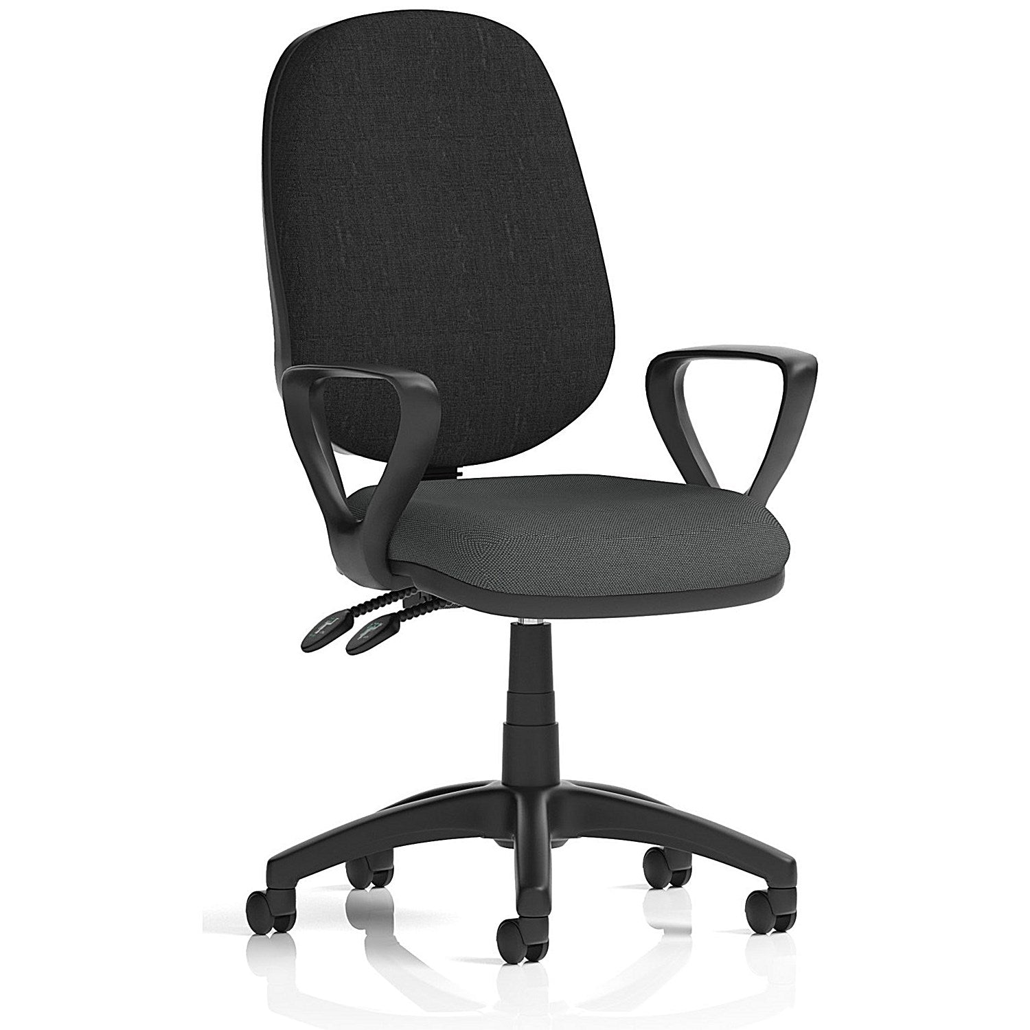Eclipse Plus II Black Back Lever Task Operator Chair, Fixed Height Arms, Quest Mussel Easy2Order : KCUP3084