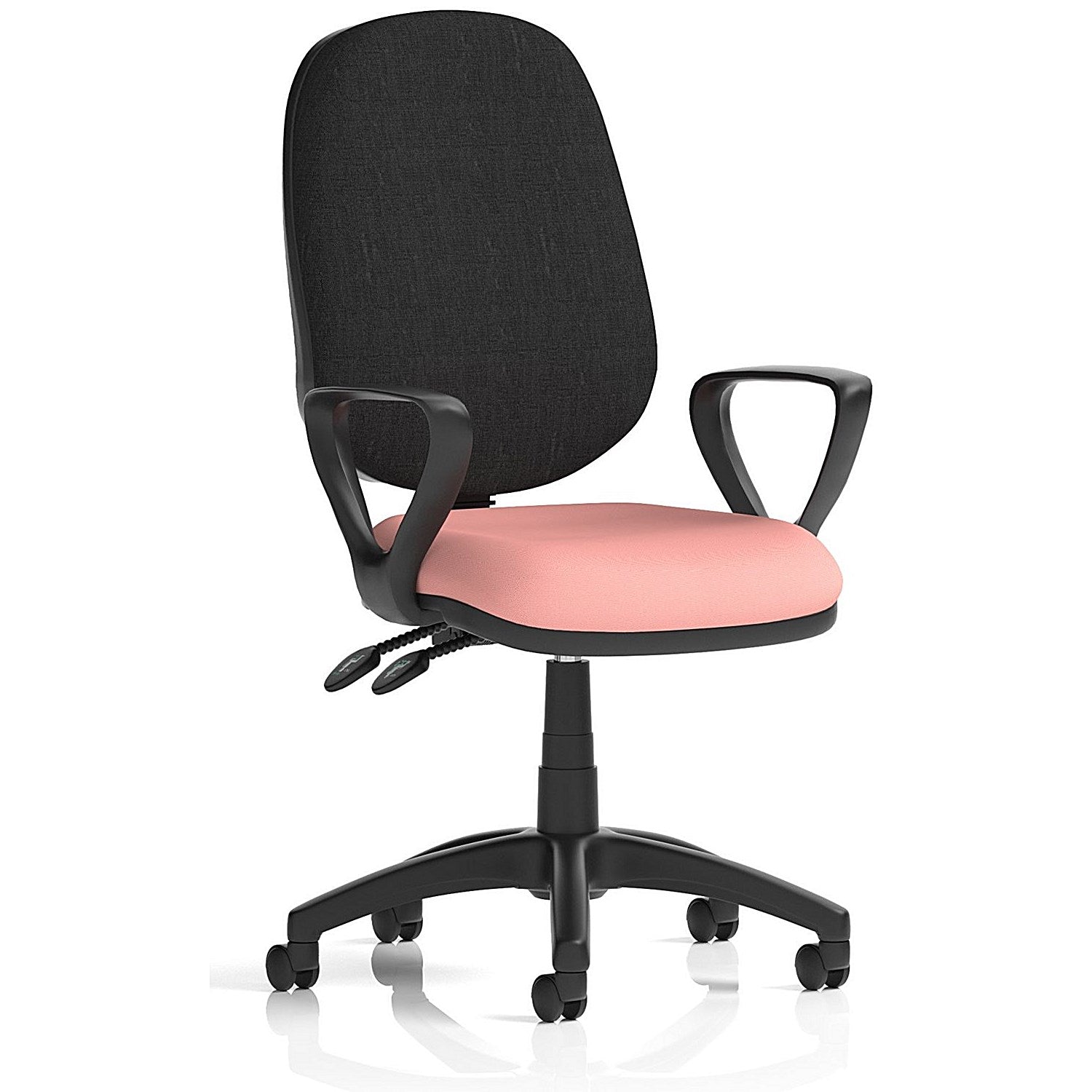 Eclipse Plus II Black Back Lever Task Operator Chair, Fixed Height Arms, Quest Shrimp Easy2Order : KCUP3087