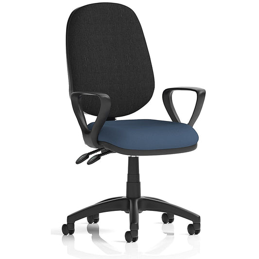 Eclipse Plus II Black Back Lever Task Operator Chair, Fixed Height Arms, Quest Whelk Easy2Order : KCUP3088