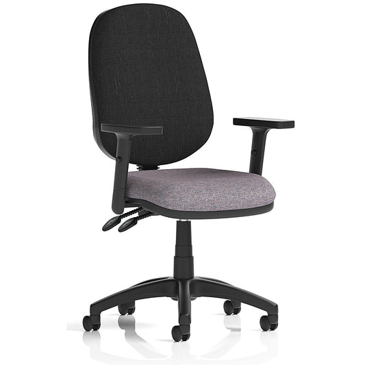 Eclipse Plus II Black Back Lever Task Operator Chair, Height Adjustable Arms, Rivet Fuse Easy2Order : KCUP3102