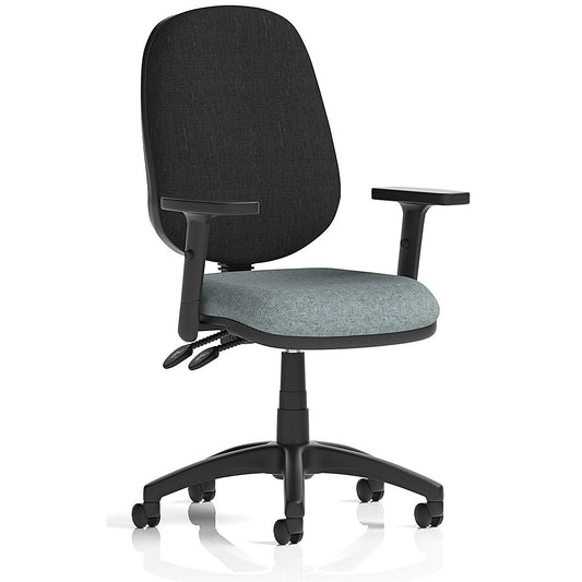 Eclipse Plus II Black Back Lever Task Operator Chair, Height Adjustable Arms, Rivet Tensile Easy2Order : KCUP3104