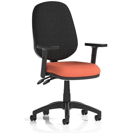 Eclipse Plus II Black Back Lever Task Operator Chair, Height Adjustable Arms, Quest Crab Easy2Order : KCUP3105