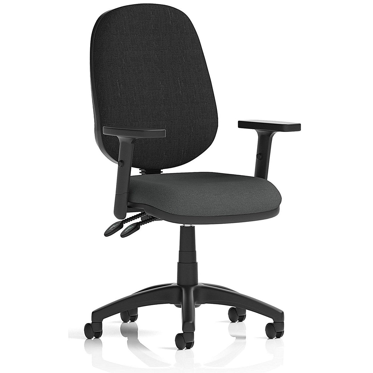Eclipse Plus II Black Back Lever Task Operator Chair, Height Adjustable Arms, Quest Mussel Easy2Order : KCUP3108