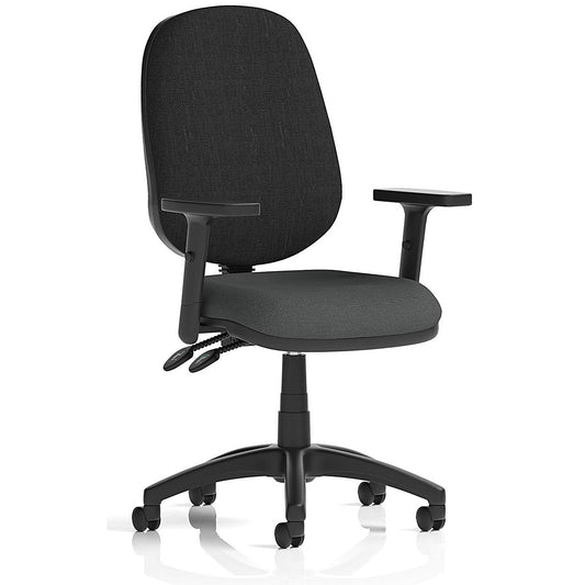 Eclipse Plus II Black Back Lever Task Operator Chair, Height Adjustable Arms, Quest Mussel Easy2Order : KCUP3108