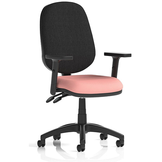 Eclipse Plus II Black Back Lever Task Operator Chair, Height Adjustable Arms, Quest Shrimp Easy2Order : KCUP3111