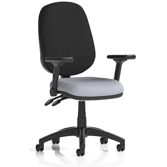 Eclipse Plus II Black Back Lever Task Operator Chair, Folding Arms, Quest Shell Easy2Order : KCUP3134
