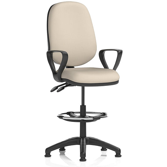 Eclipse Plus II High Rise Operator Chair, Fixed Arms, Quest Salt Easy2Order : KCUP3169